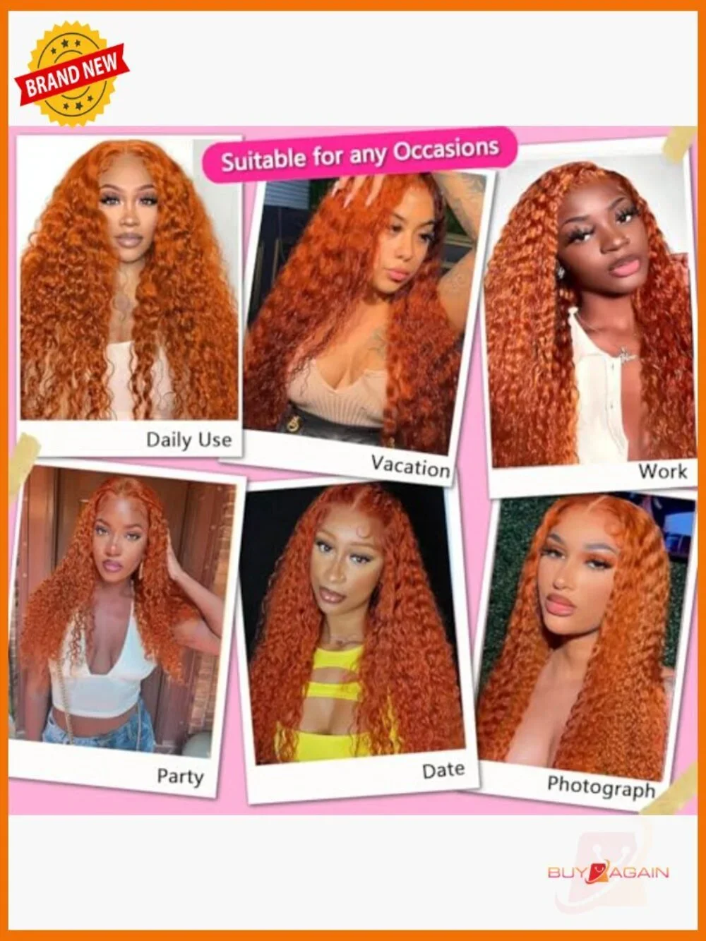26 Inch Deep Wave Lace Front Wig Human Hair 13x4 HD Lace Glueless Curly Wig